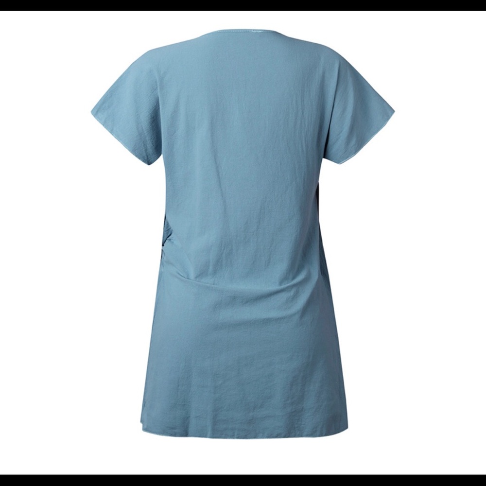 Blue Wrap Tie Dress - Picture 3 of 7